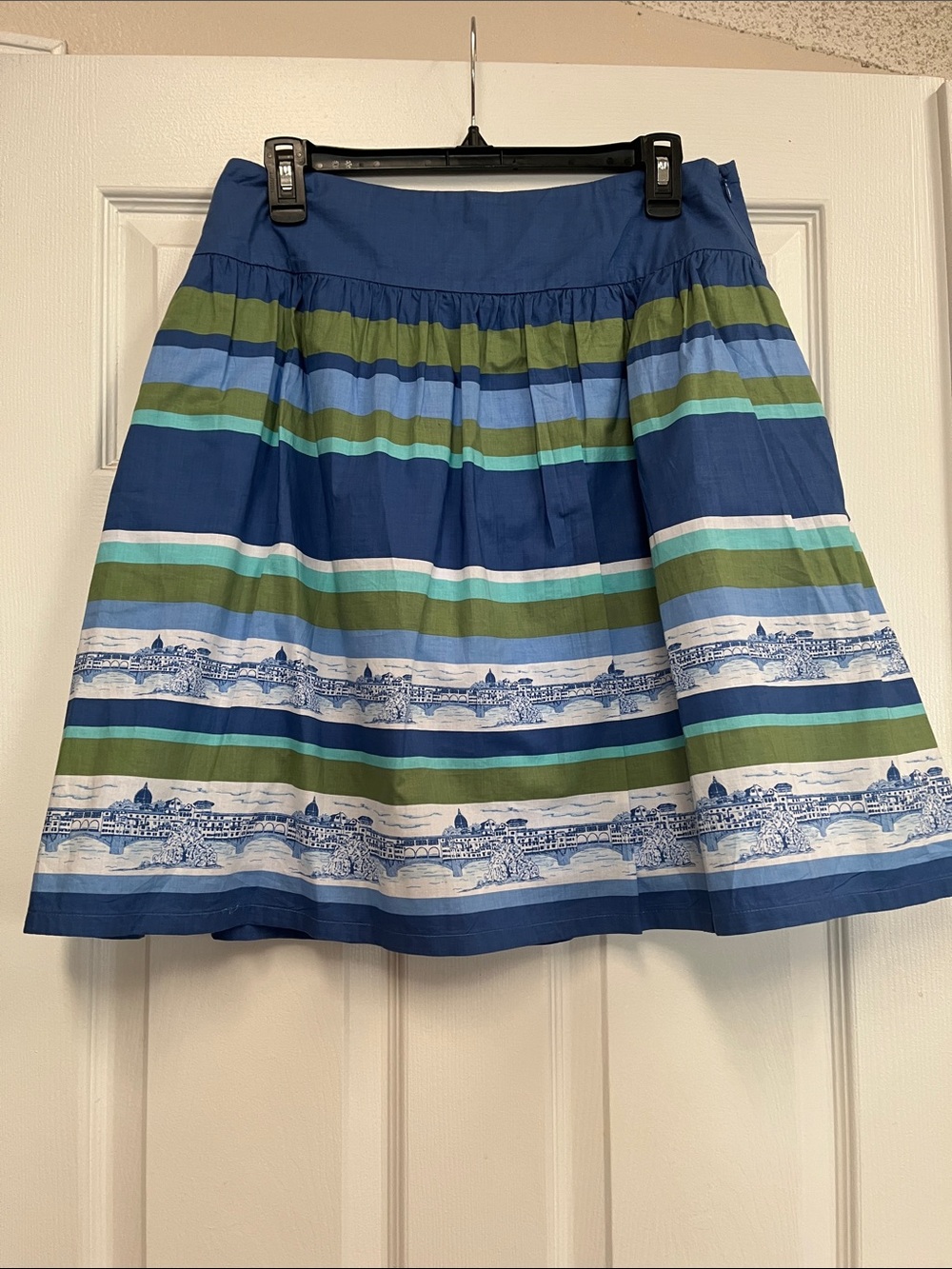 Garnet Hill striped skirt print of the Florence Italy size 10